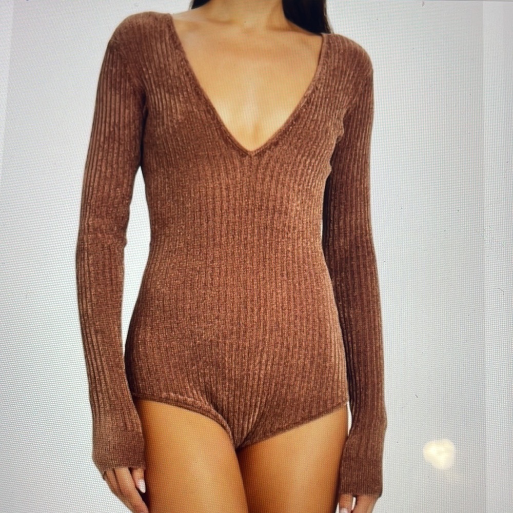 Ronny kobo talma chenille knit bodysuit